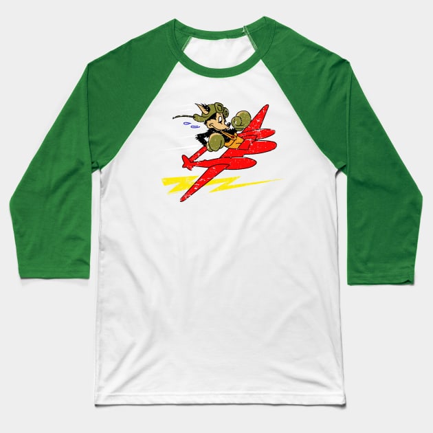 Wolf P-38  WW2 logo Baseball T-Shirt by Illustratorator